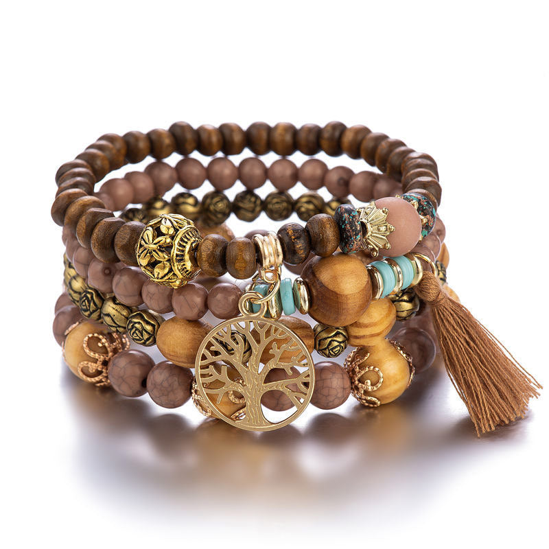 KarmaRipple's Wenge Wood Layered Tree Tassel Balancing Bracelet p17