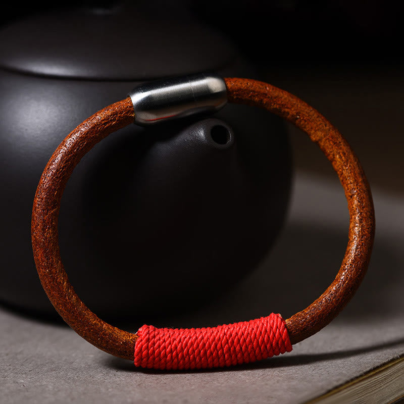 KarmaRipple's Tibetan Leather Handmade Five Elements Fortune Braid String Buckle Bracelet p14