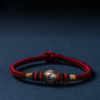 KarmaRipple's 925 Sterling Silver Tibet Handmade Om Mani Padme Hum Fortune Protection King Kong Weave Woven Bracelet