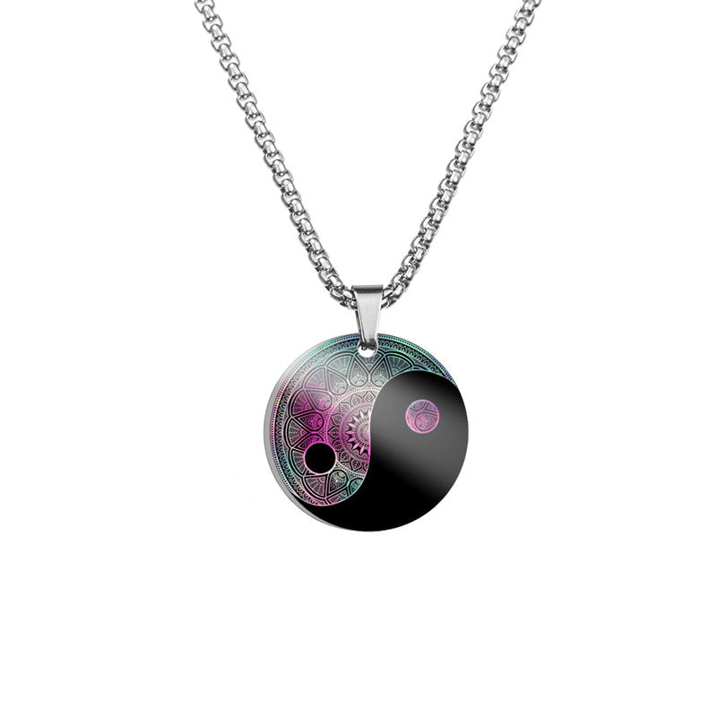 KarmaRipple's Yin Yang Koi Fish Dragon Titanium Steel Balance Pendant Necklace ( p21