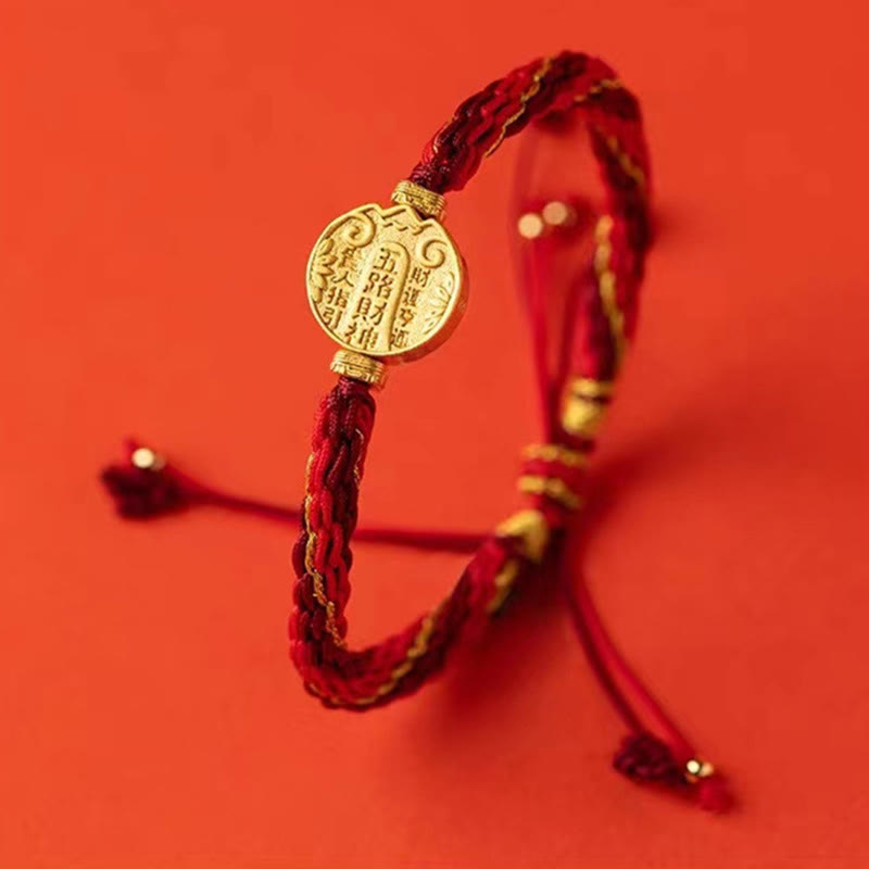 KarmaRipple's Five Directions Gods of Wealth Handmade Reincarnation Weave Protection String Braid Bracelet p4