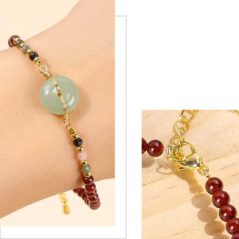 KarmaRipple's Authentic Garnet Peace Buckle Bead Calm Bracelet p9