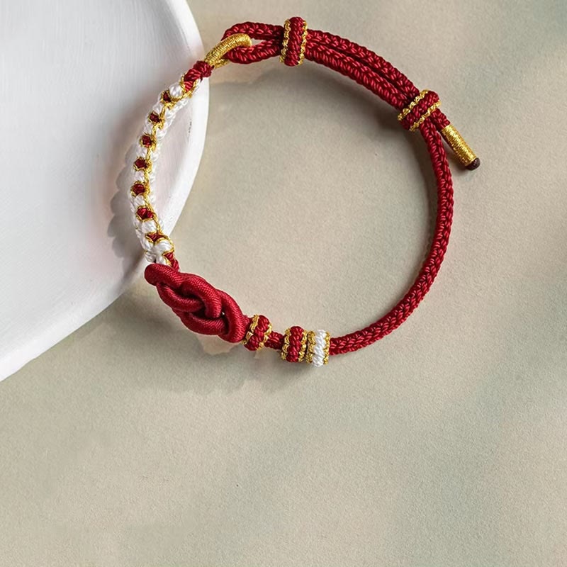 KarmaRipple's Handmade True Love Weave Peach Blossom Talisman Fortune Rope Bracelet p12