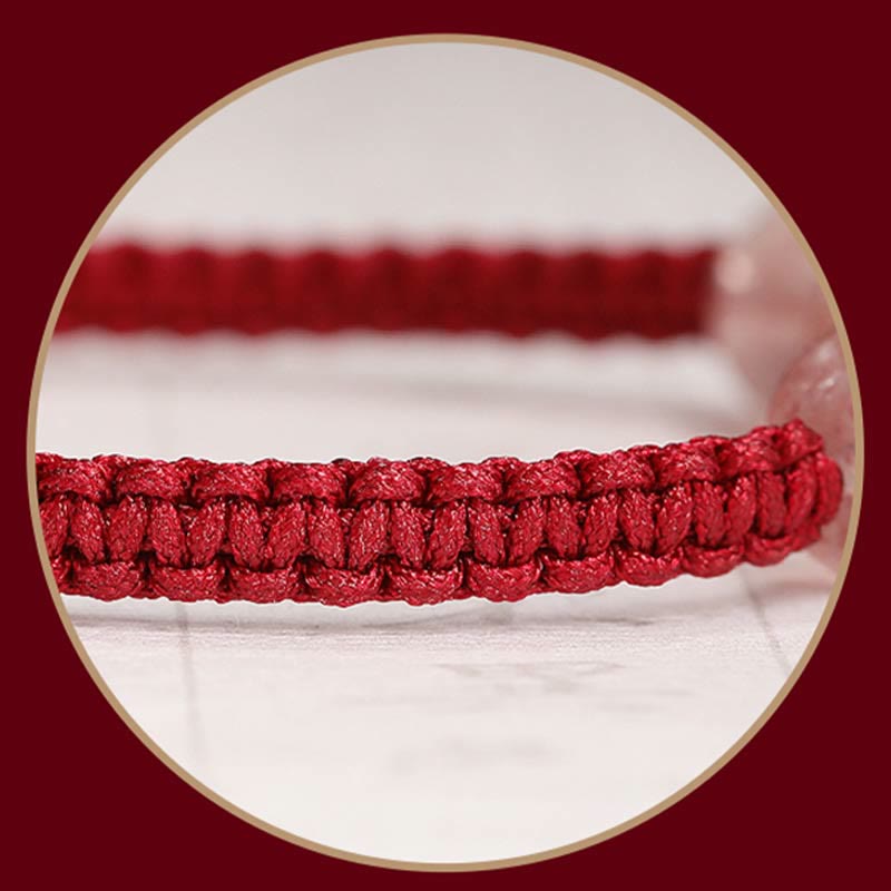 KarmaRipple's Authentic Strawberry Quartz Gemstone Love Red String Weave Bracelet Anklet p15