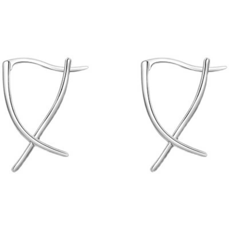 KarmaRipple's Geometric Cross Design Fortune Hoop Earrings p8
