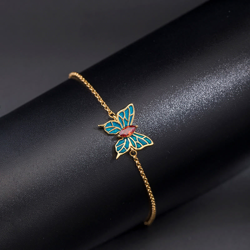 KarmaRipple's 925 Sterling Silver Butterfly Zircon Love Chain Bracelet p11