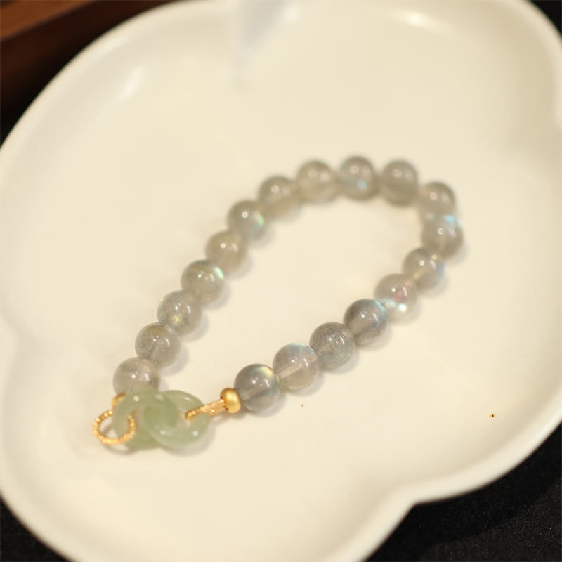 KarmaRipple's Authentic Moonstone Heitan Jade Peace Buckle Balancing Bracelet p5