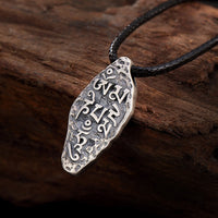 KarmaRipple's Tibetan 925 Sterling Silver Om Mani Padme Hum Dorje Vajra Engraved Strength Pendant Necklace