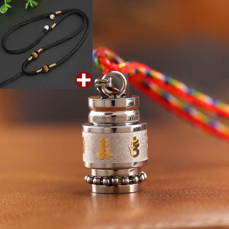 KarmaRipple's Tibet Om Mani Padme Hum Shurangama Mantra Titanium Steel Wisdom Amulet Pendant Necklace p40