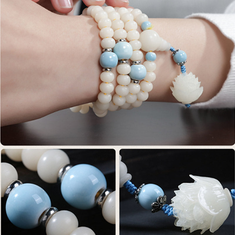 KarmaRipple's Bodhi Seed Bead Lotus Blessing Talisman Bracelet p15