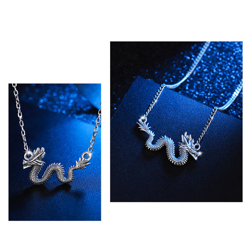 KarmaRipple's 925 Sterling Silver Year Of The Dragon Auspicious Dragon Protection Chain Pendant Pendant( p8