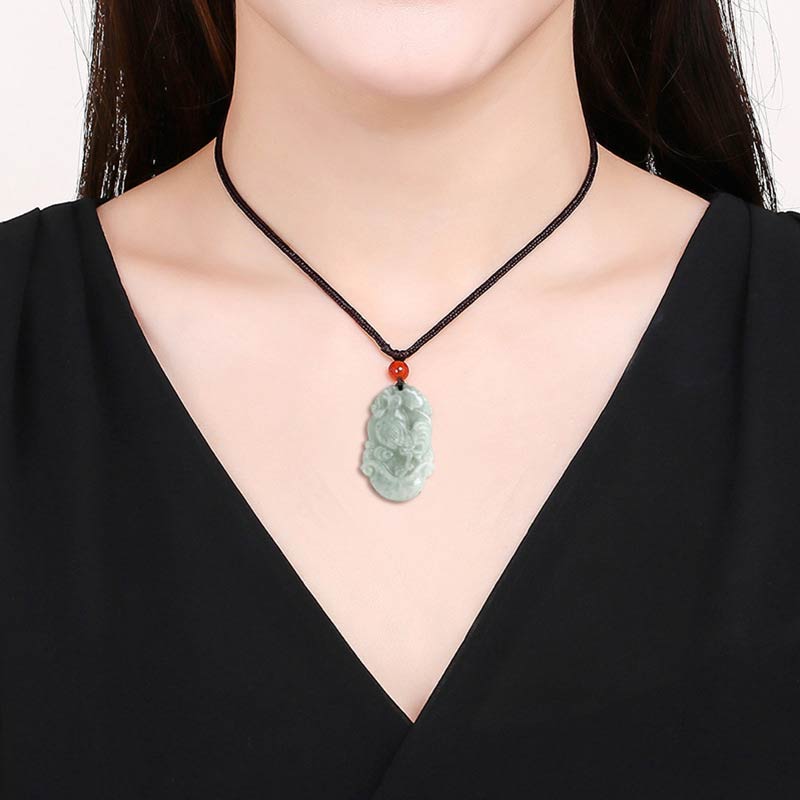 KarmaRipple's Authentic Jade 12 Chinese Zodiac Sucess Necklace Pendant p31