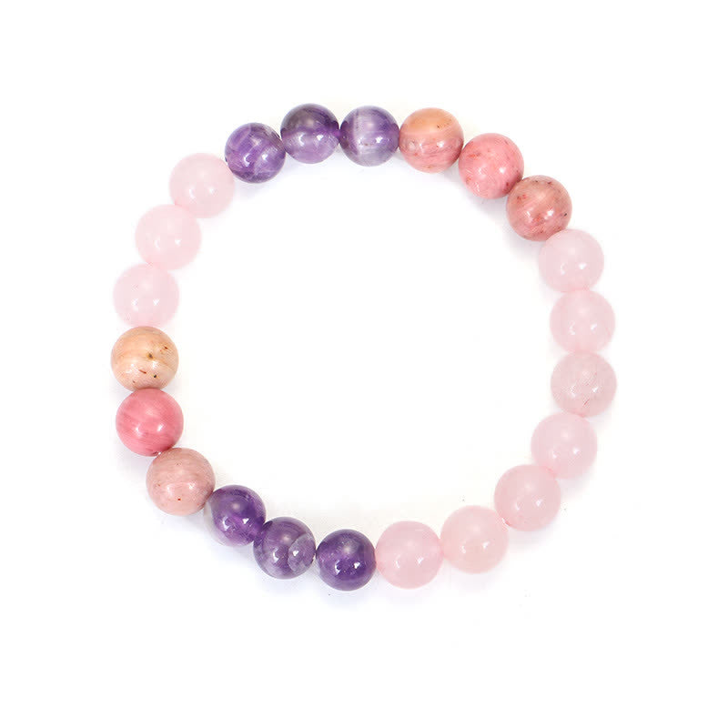 KarmaRipple's 108 Mala Beadwork Amethyst Rose Quartz Spiritual Balancing Tassel Bracelet p13