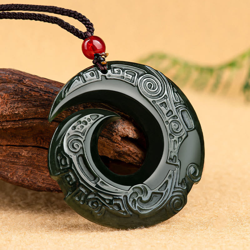KarmaRipple's One's Fortune Improves Design Patern Authentic Hetian Cyan Jade Success Pendant Necklace p3