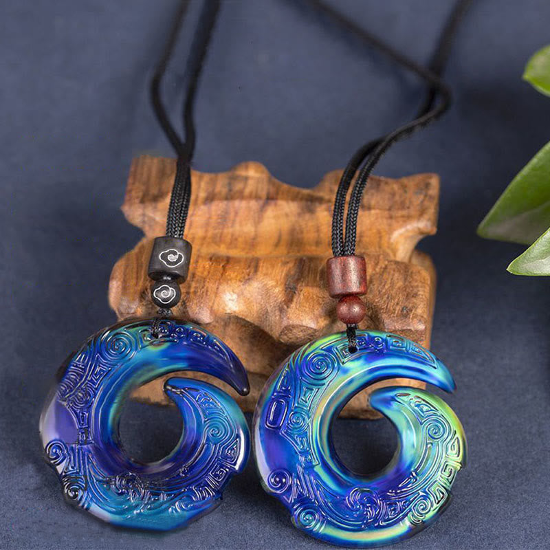 KarmaRipple's Color-Changing One's Fortune Improves Design Pattern Liuli Gemstone Pendant Necklace p15