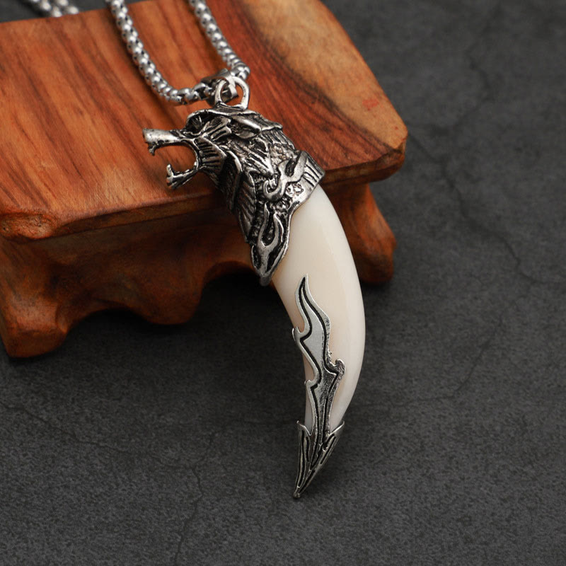 KarmaRipple's Imitation Wolf Tooth Titanium Steel Balance Pendant Necklace p9