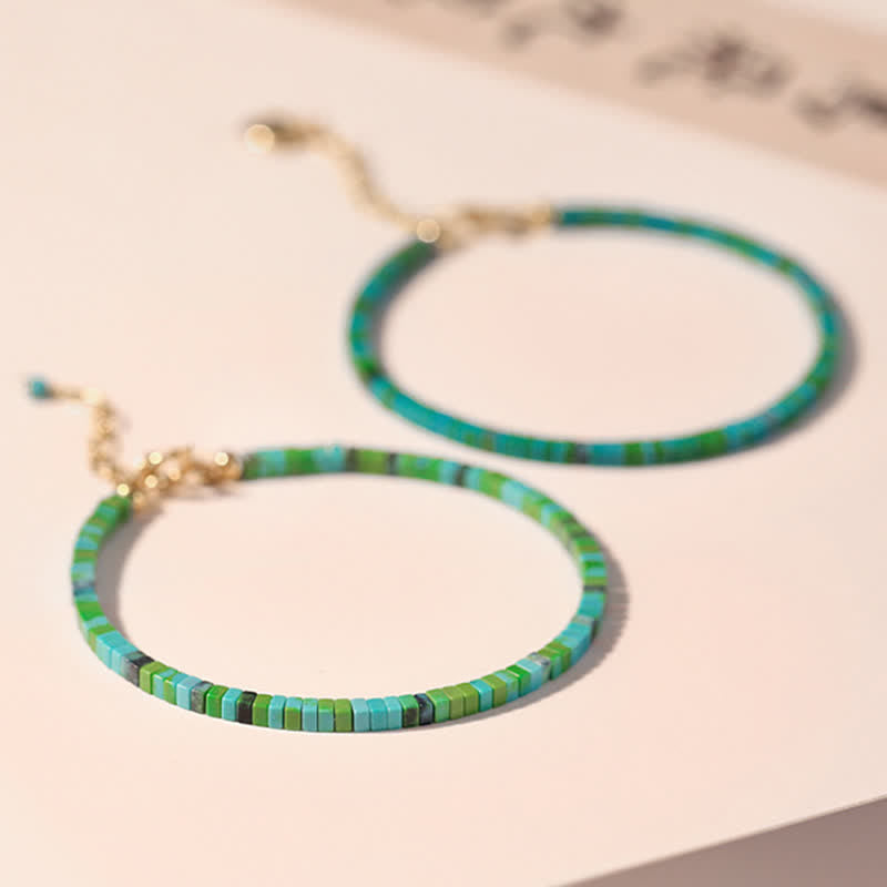 KarmaRipple's Turquoise Beaded Friendship Strength Chain Bracelet p3