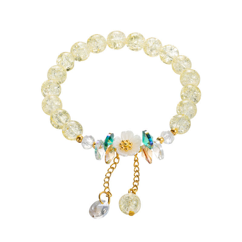 KarmaRipple's Simple Design Flower Talisman Glass Bead Bracelet p32