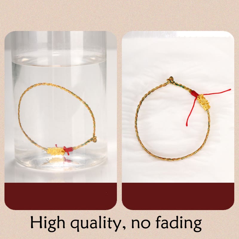 KarmaRipple's Year of the Dragon Handmade Colorful Dragon Carved Success Woven Bracelet ( p13