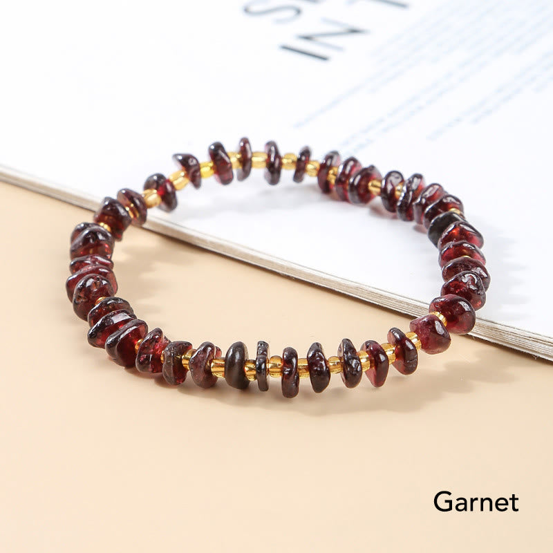 KarmaRipple's Authentic Irregular Shape Stone Gemstone Meditation Balance Bracelet p40