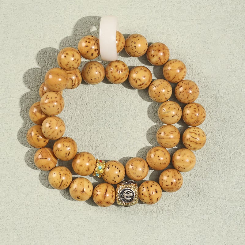 KarmaRipple's Tibetan Authentic Purple Gold Rat Bodhi Seed Wealth Double Wrap Bracelet p20