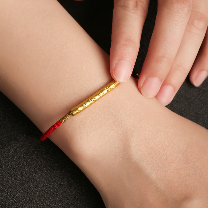 KarmaRipple's Tibetan Buddhist Handmade Mani Mantra Fortunate Red String Bracelet p6
