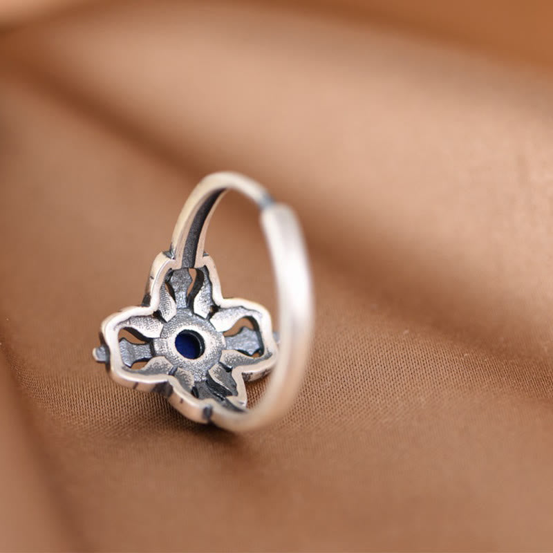 KarmaRipple's Tibet 925 Sterling Silver Authentic Lazurite Positive Adjustable Ring p8