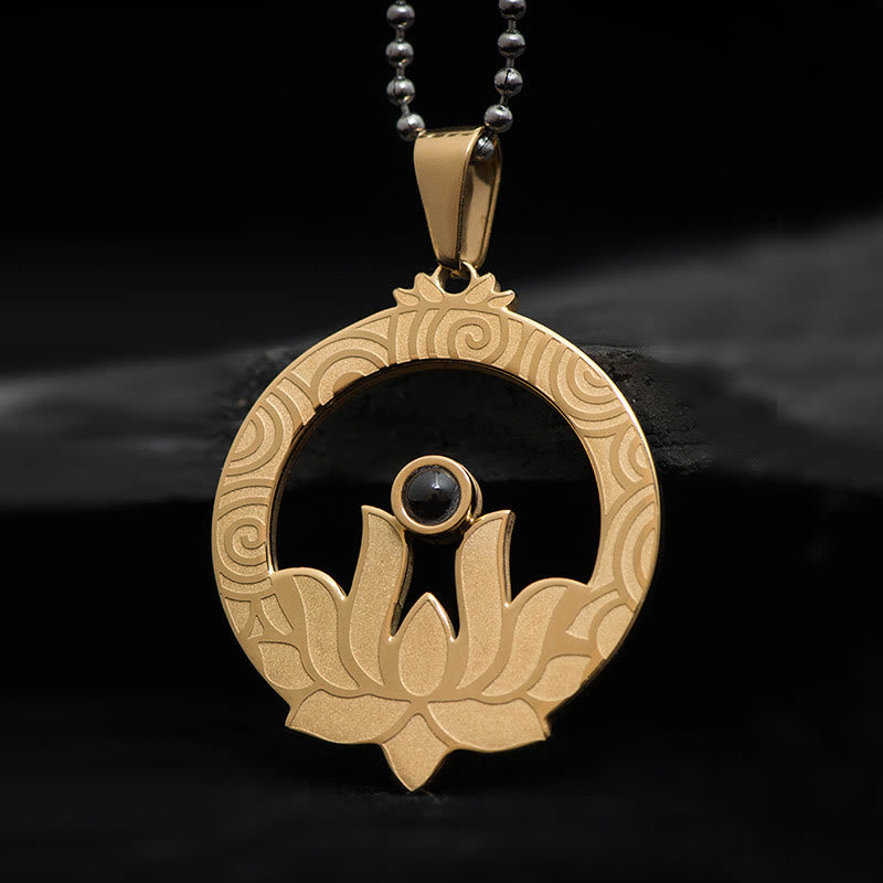 KarmaRipple's Lotus Titanium Steel Enlightenment Projection Shurangama Mantra Pendant Necklace p13