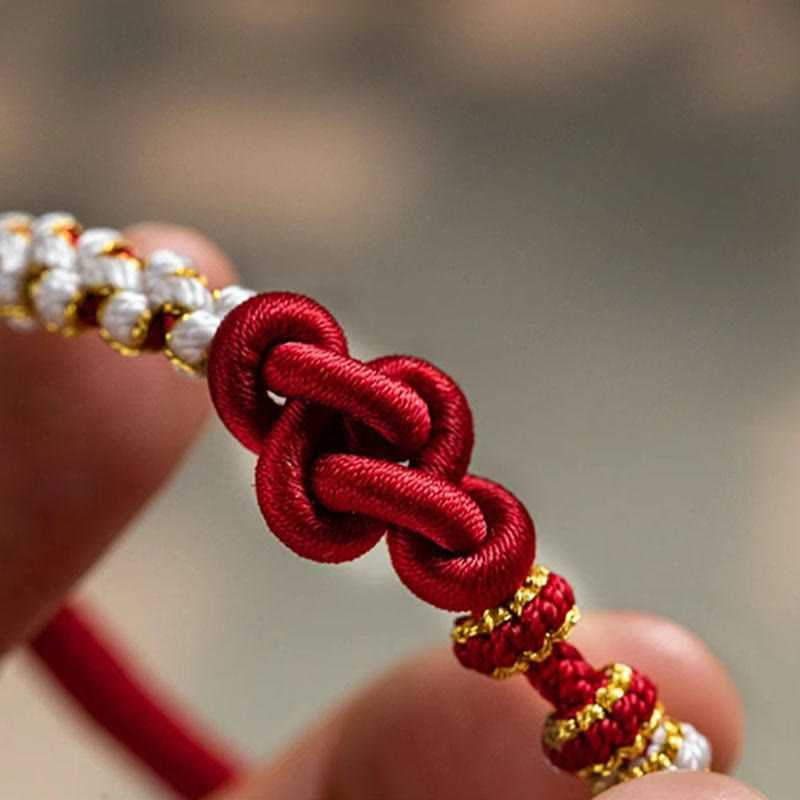 KarmaRipple's Handmade True Love Weave Peach Blossom Talisman Fortune Rope Bracelet p8