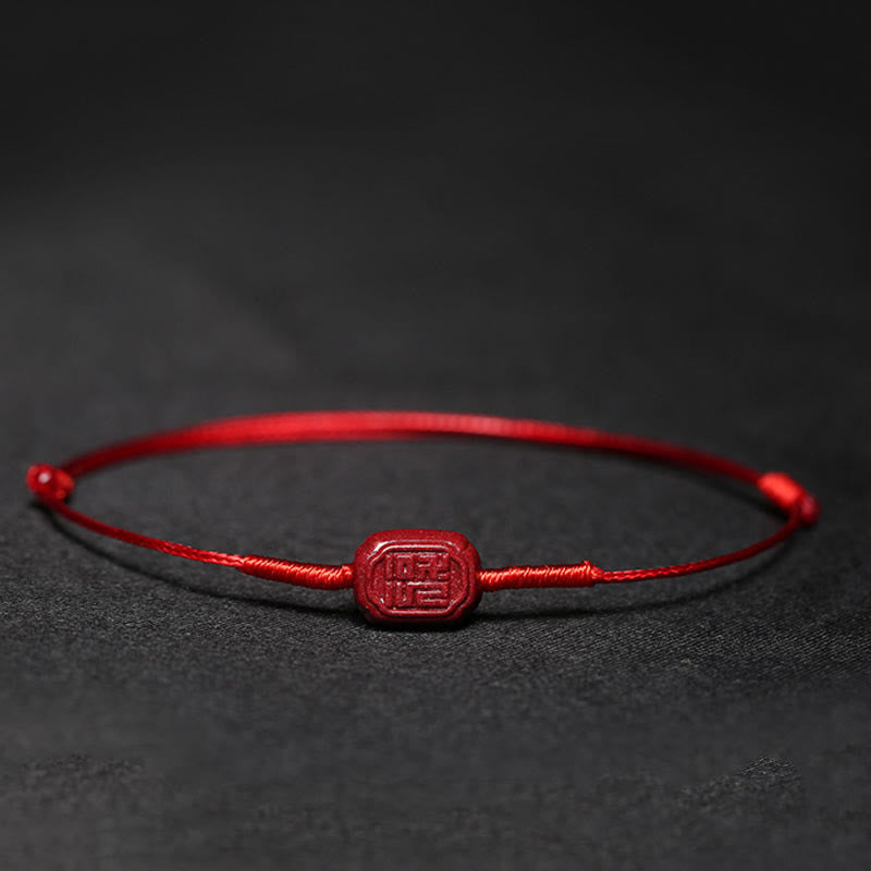 KarmaRipple's Handmade Plum Blossom Four Leaf Clover PiXiu Lotus Koi Fish Cinnabar Blessing Braid Bracelet p7