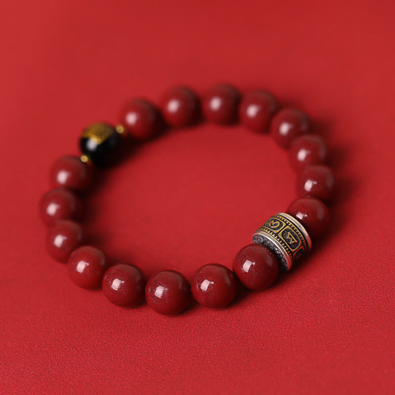 KarmaRipple's 925 Sterling Silver Chinese Zodiac Natal Buddha Cinnabar Om Mani Padme Hum Calm Bracelet p15