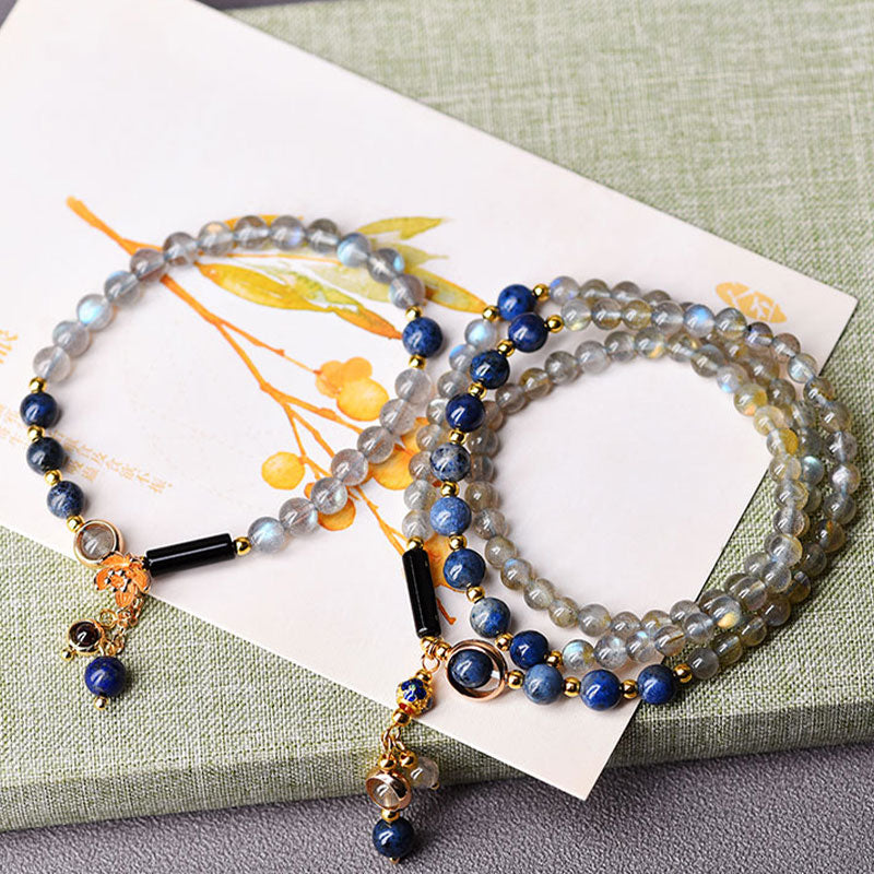 KarmaRipple's Moonstone Lazurite Calm Balancing Positive Bracelet p3