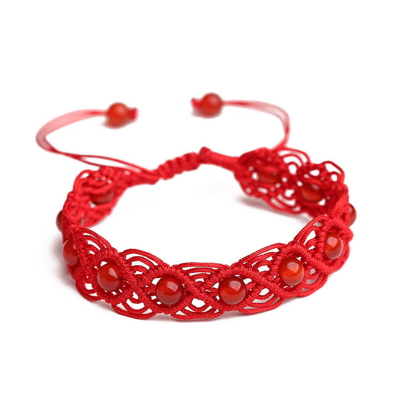 KarmaRipple's Red Agate Confidence Red String Bracelet p4