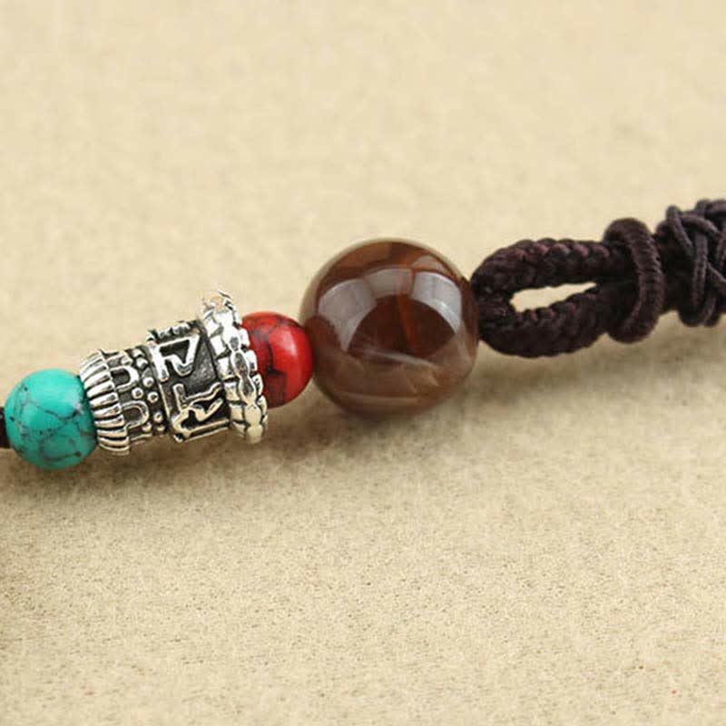 KarmaRipple's Tibet God of Wealth Thangka Ebony Peace Pendant Necklace p18