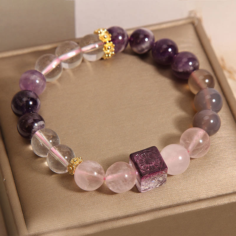 KarmaRipple's Authentic Amethyst Pink Gemstone Inner Peace And Balancing Bracelet p3