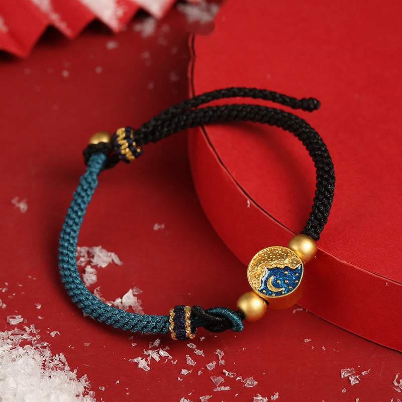 KarmaRipple's Handmade Mountain and Sea Engraved Fortune Two-Color String Pair Bracelet p15
