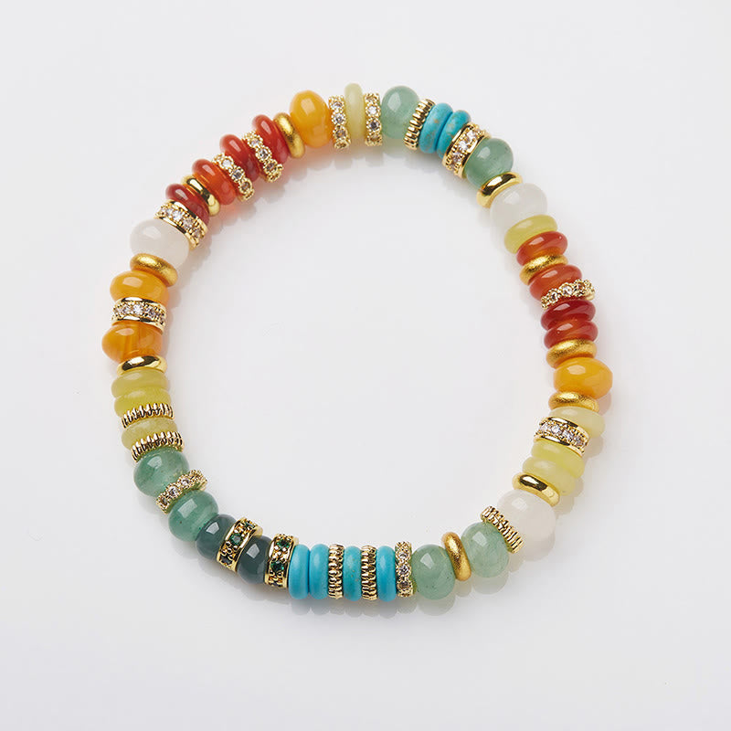 KarmaRipple's Authentic Red Agate Jade Rainbow Confidence Bracelet p3