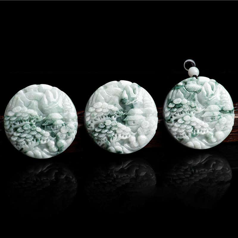KarmaRipple's Mountain Landscape Jade Abundance String Pendant p7