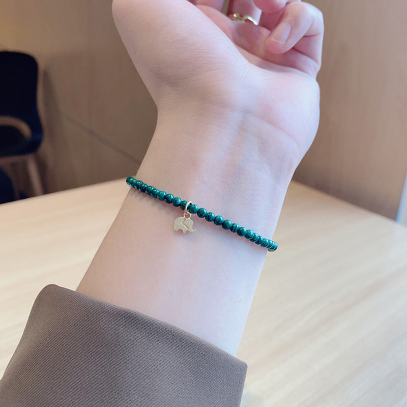 KarmaRipple's Authentic Malachite Elephant Anti-Anxiety Talisman Bracelet p5