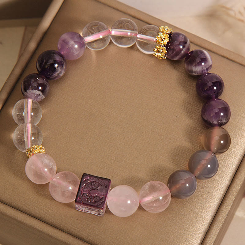 KarmaRipple's Authentic Amethyst Pink Gemstone Inner Peace And Balancing Bracelet p5