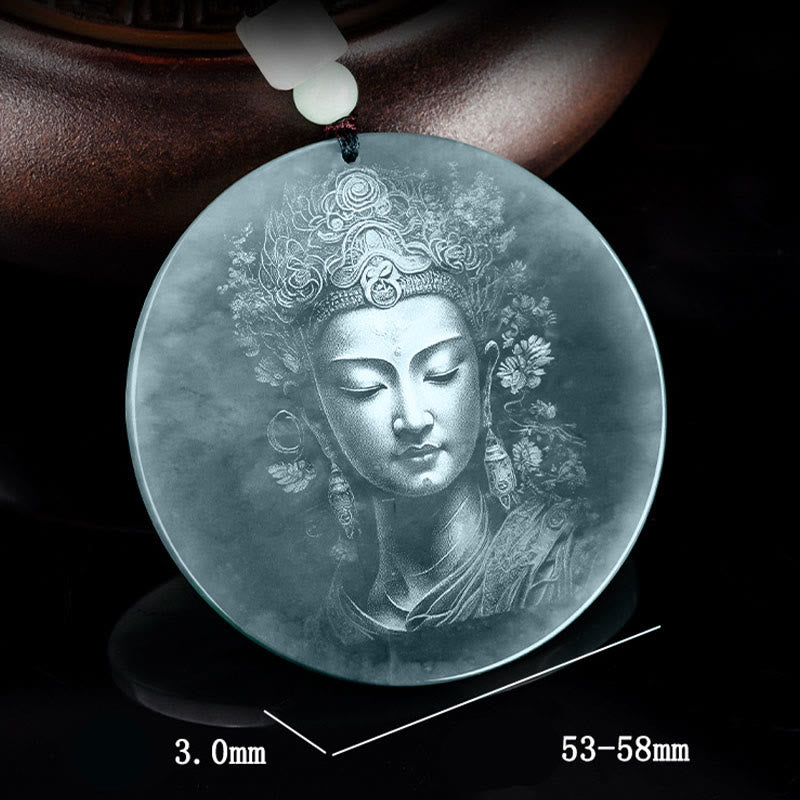 KarmaRipple's Kwan Yin Avalokitesvara Jade Abundance String Pendant Necklace p5