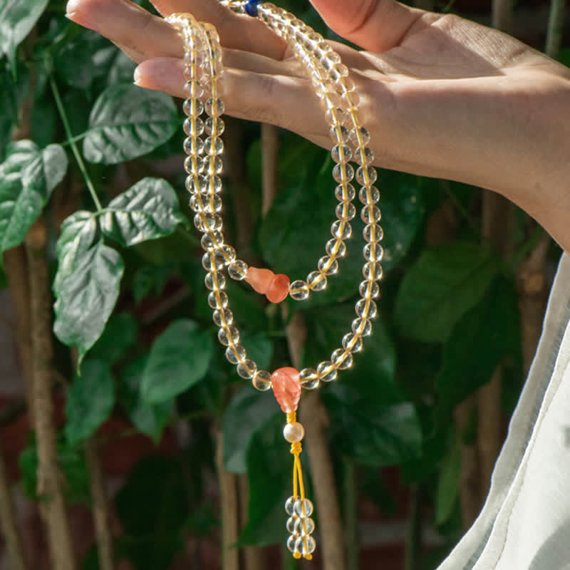 KarmaRipple's 108 Mala Beadwork 925 Sterling Silver Authentic Citrine Red Agate Ivory Jade Prosperity Talisman Bracelet p16