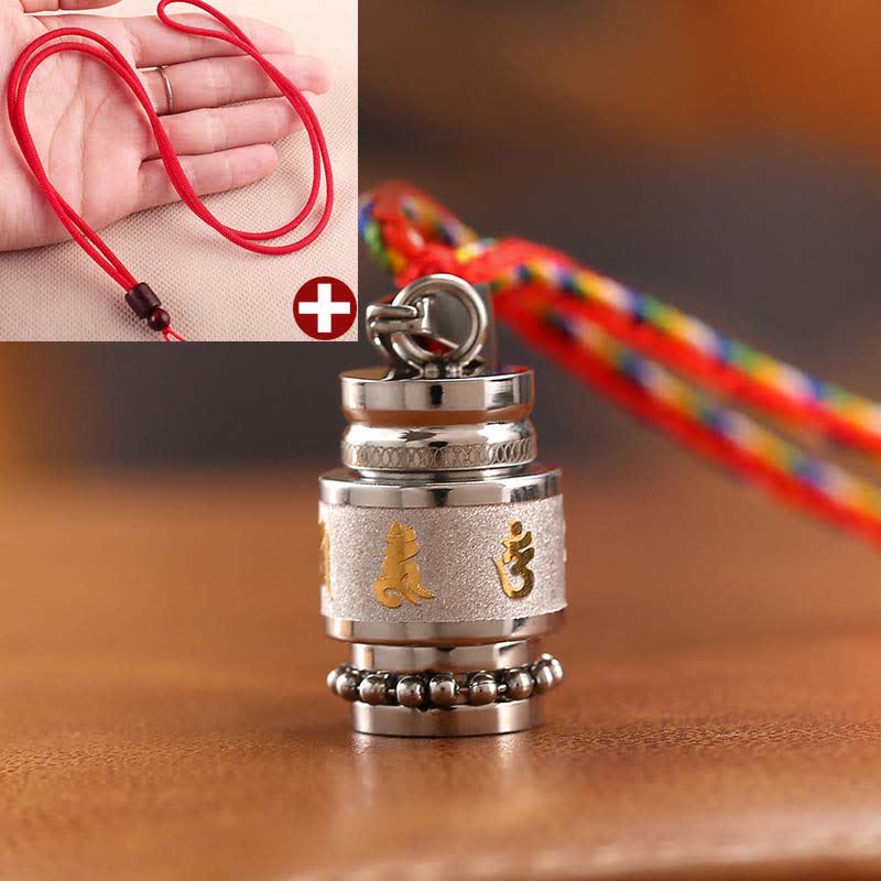 KarmaRipple's Tibet Om Mani Padme Hum Shurangama Mantra Titanium Steel Wisdom Amulet Pendant Necklace p39