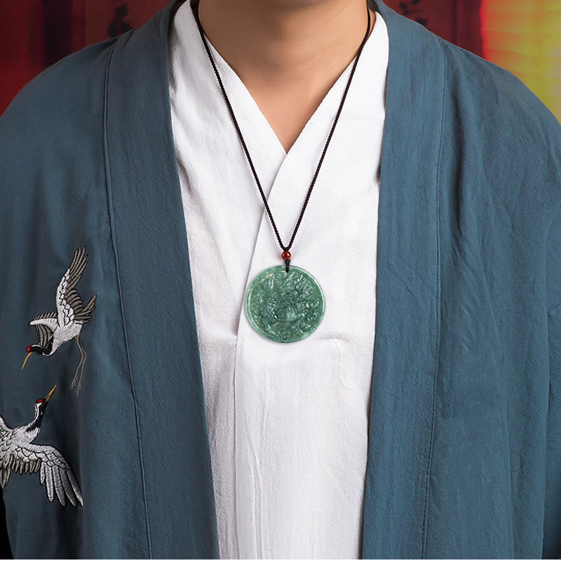 KarmaRipple's Authentic Jade Kirin Abundance String Pendant Necklace p10