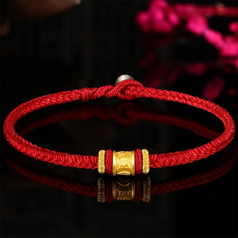 KarmaRipple's Tibet 999 Gold Om Mani Padme Hum Engraved Protection?Lucky Bead Bracelet p1