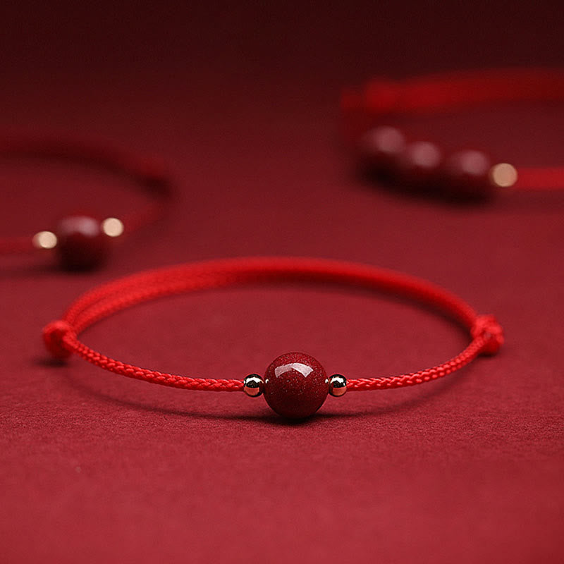 KarmaRipple's Authentic Fortunate Cinnabar Bead Blessing String Bracelet Anklet p1
