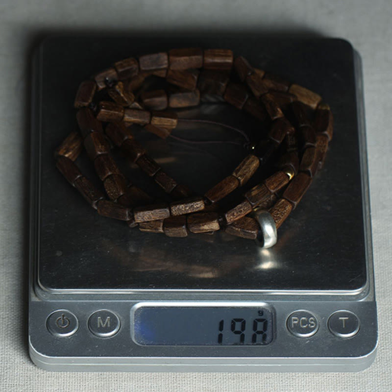 KarmaRipple's Tarakan Rare Agarwood 925 Sterling Silver Chinese Zodiac 999 Pure Gold Beadwork Ward Off Evil Spirits Bracelet p23