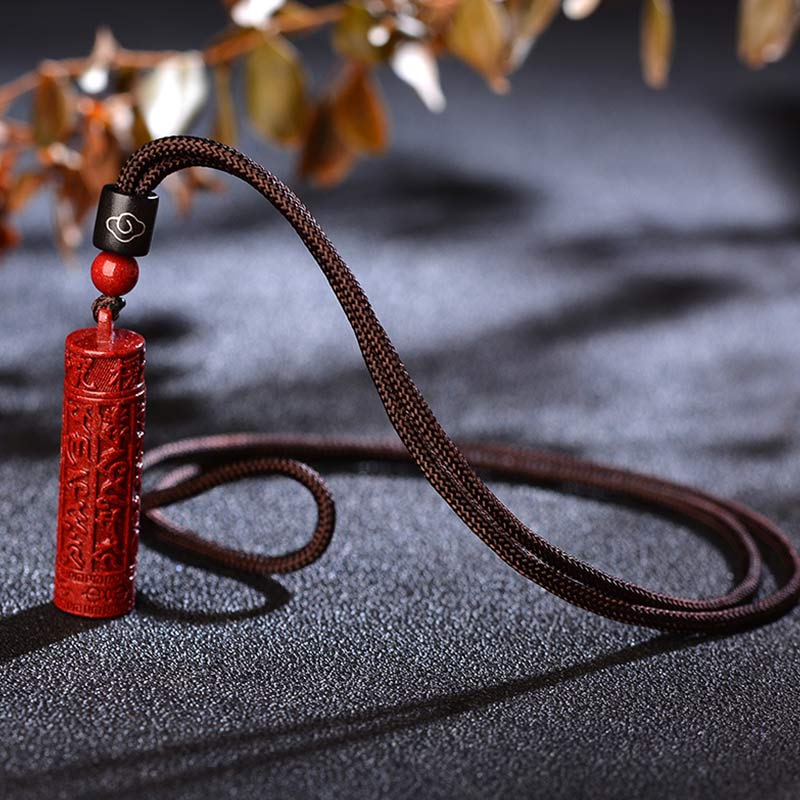 KarmaRipple's Tibetan Cinnabar Mantra Concentration String Pendant p5