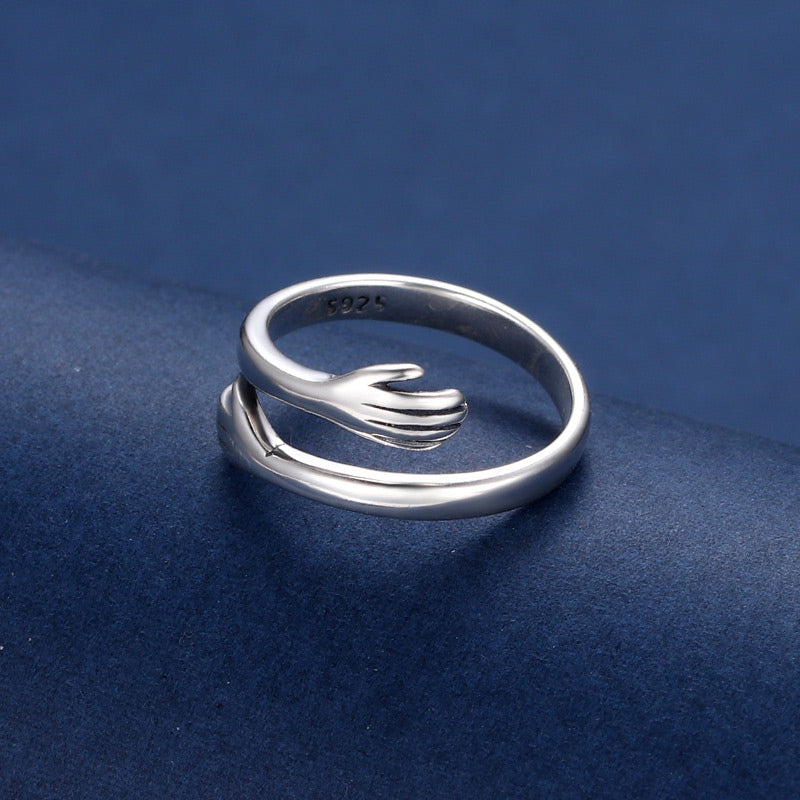 KarmaRipple's 925 Sterling Silver Love Hug Thumb Ring p4