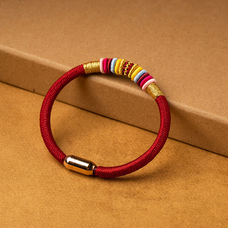 KarmaRipple's Tibetan Handmade King Kong Weave Protection Magnetic Buckle Woven Bracelet ( p7